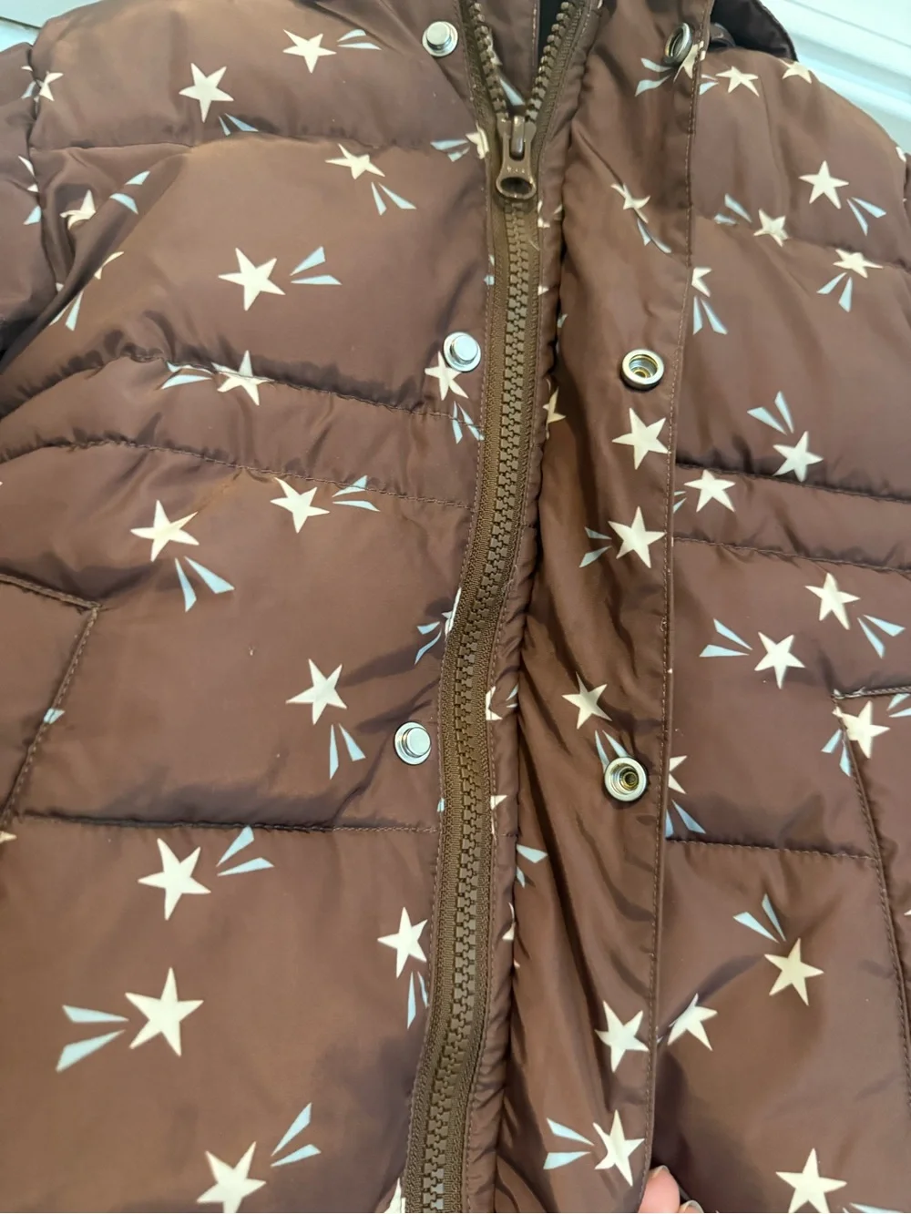 Rylee + Cru Puffer Jacket in Brown Shooting Stars